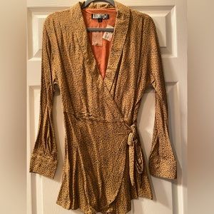 Audrey 3+1 long sleeve animal print romper